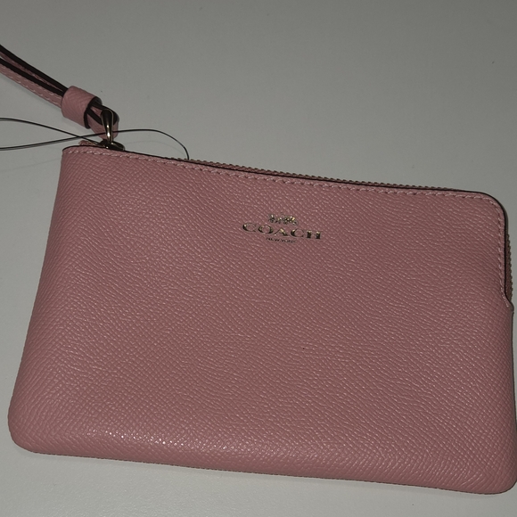 Coach Pink Leather Wristlet - Picture 2 of 3